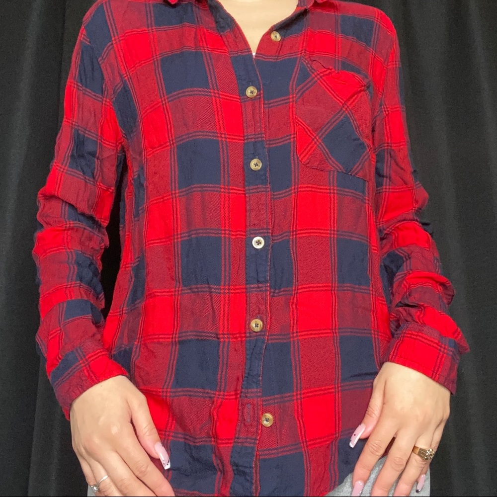 Red & navy blue flannel